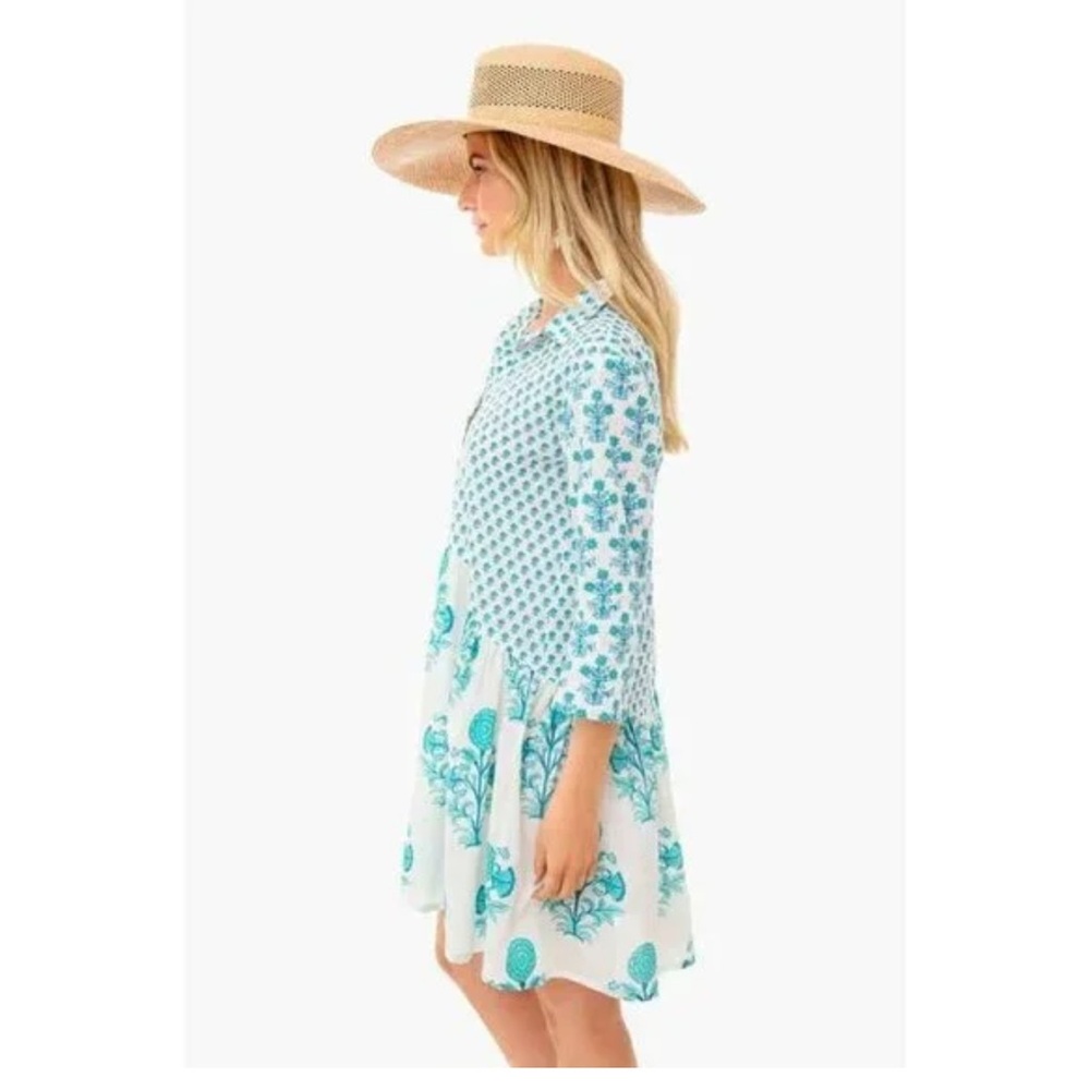 Tuckernuck RO’s GARDEN Size XS Turquoise Deauville Short Dress - Picture 3 of 9